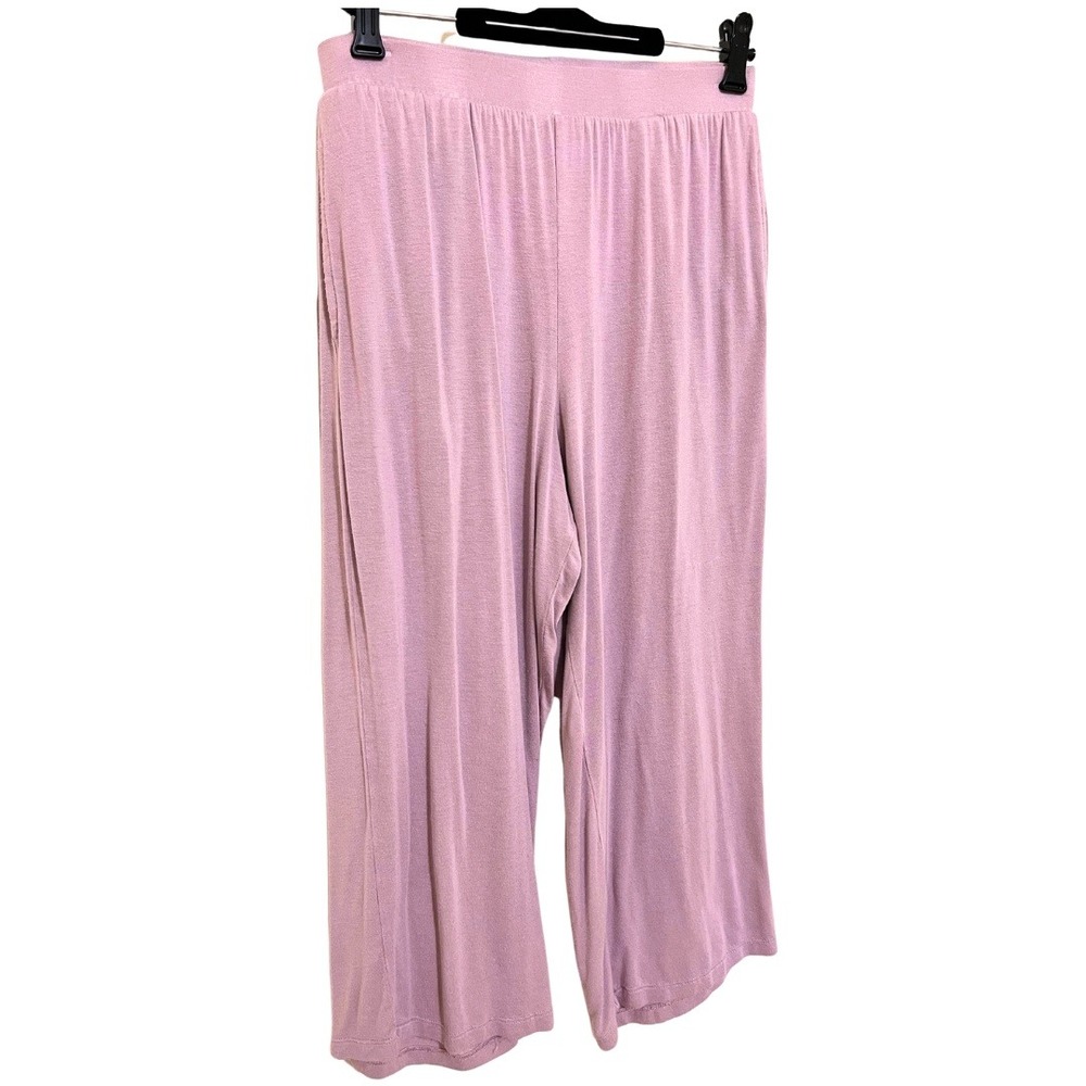 Wide Leg Capri Crop Flowy Purple Pyjama PJ Lounge Pants – La Vie En Rose, S